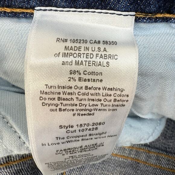 Current / Elliott Jeans Women's 26 (2) Blue Polka Dot Pattern Tapered Raw Hem - Picture 7 of 13